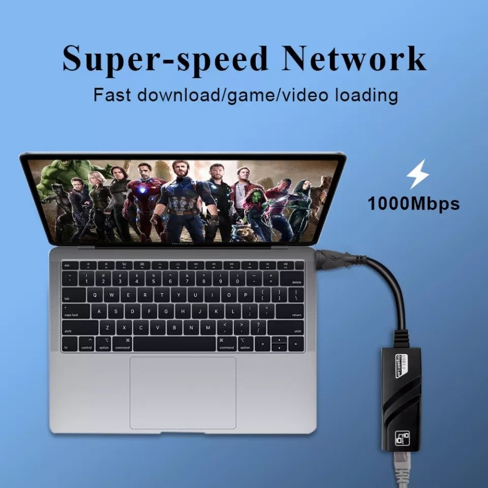Переходник Type C на LAN, Ethernet до 1000 мб/с. Алматы.