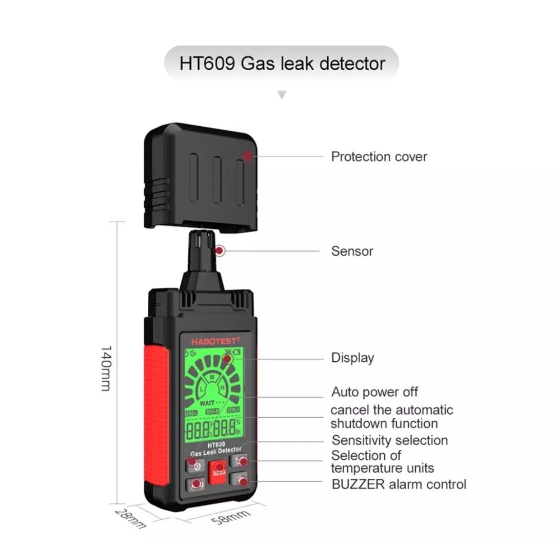 Скидка! Газоанализатор, Газовый детектор, тестер газа HABOTEST HT609