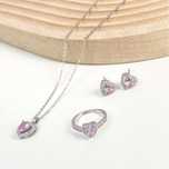 Комплект Demian jewellery «Сияющие сердца» вес 10 г серебро, циркон