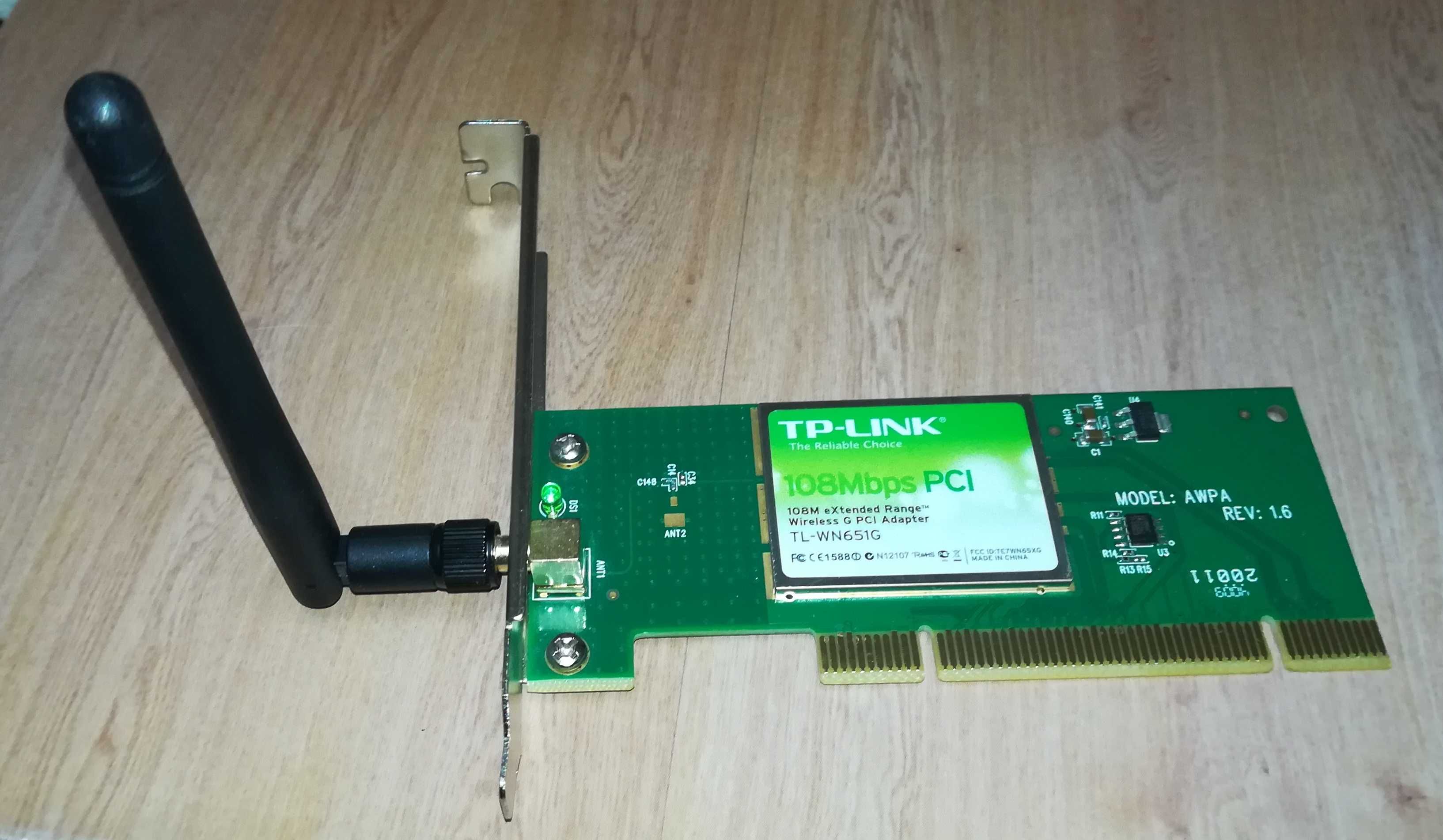 PCI Wi-Fi адаптер TP-LINK TL-WN651G. Вай фай PCI для компьютера.