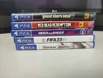 игры на пс4 ghost of Tsushima,fc23,nfs heat,rdr 2 , rdr 1, gta 5