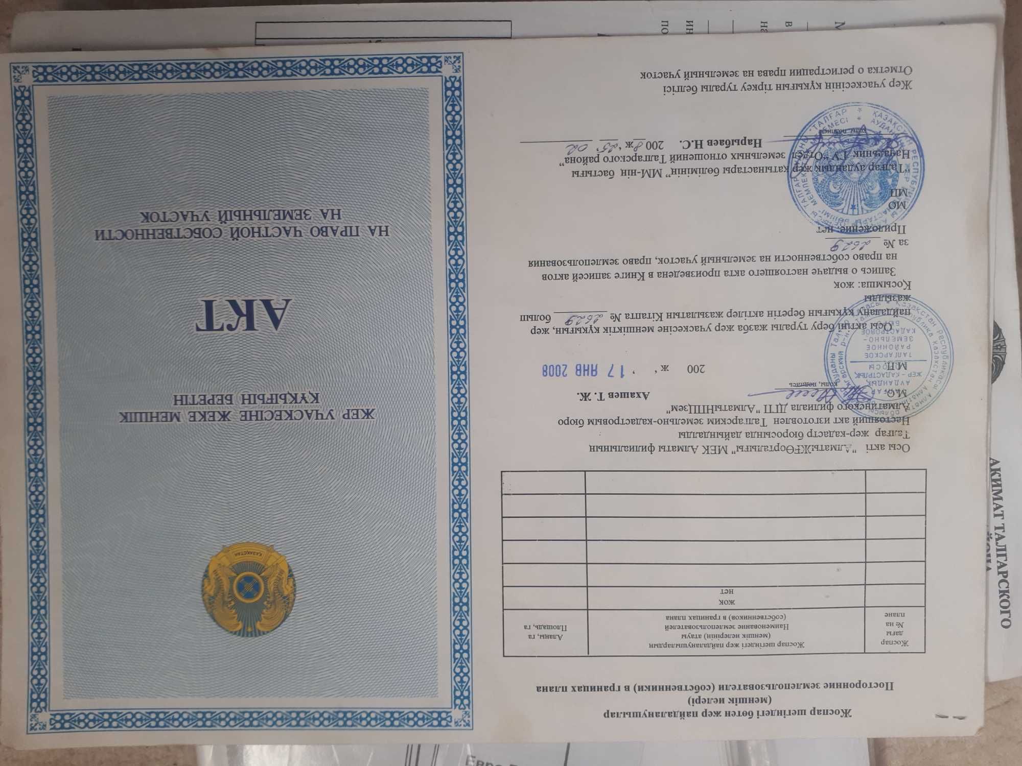 Жер САТЫЛАДЫ 10-сот +ГОСАКТ-АРХИТЕКТУРАсымен  бірге!