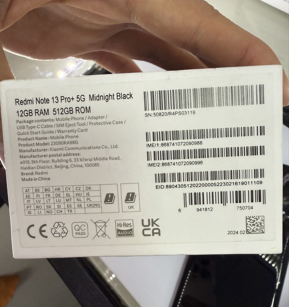 Redmi Note 13 Pro+ 5G | 512 ГБ | Быстрая зарядка 120 Вт