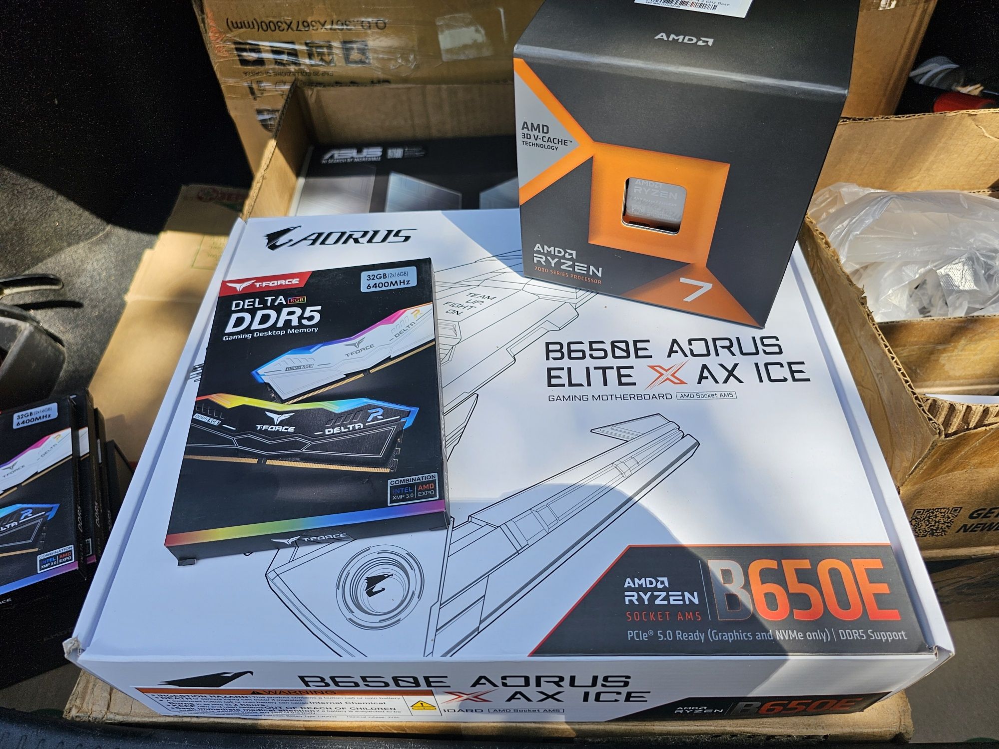 Ryzen 7 7800x3d + B650e + 32gb DDR5 6400cl32, новые запечатанные