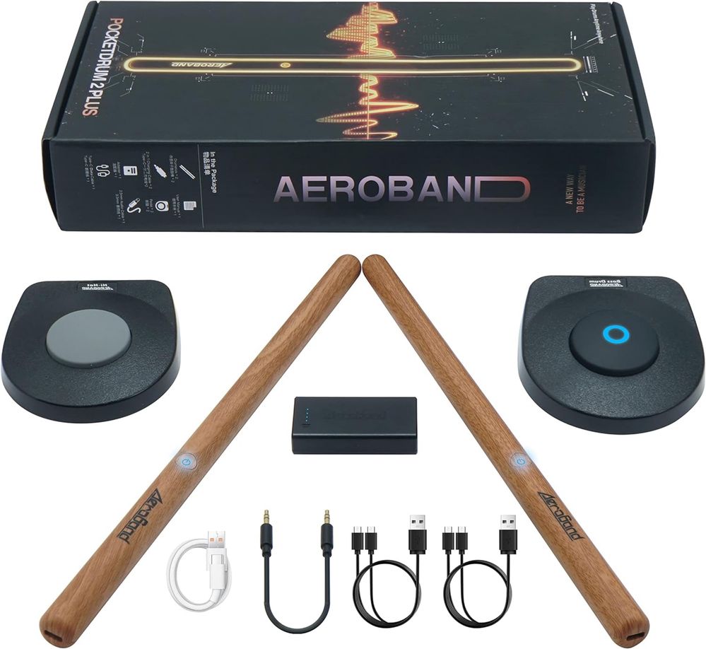 Барабанные палочки Aeroband PocketDrum коричневые + датчики для ног