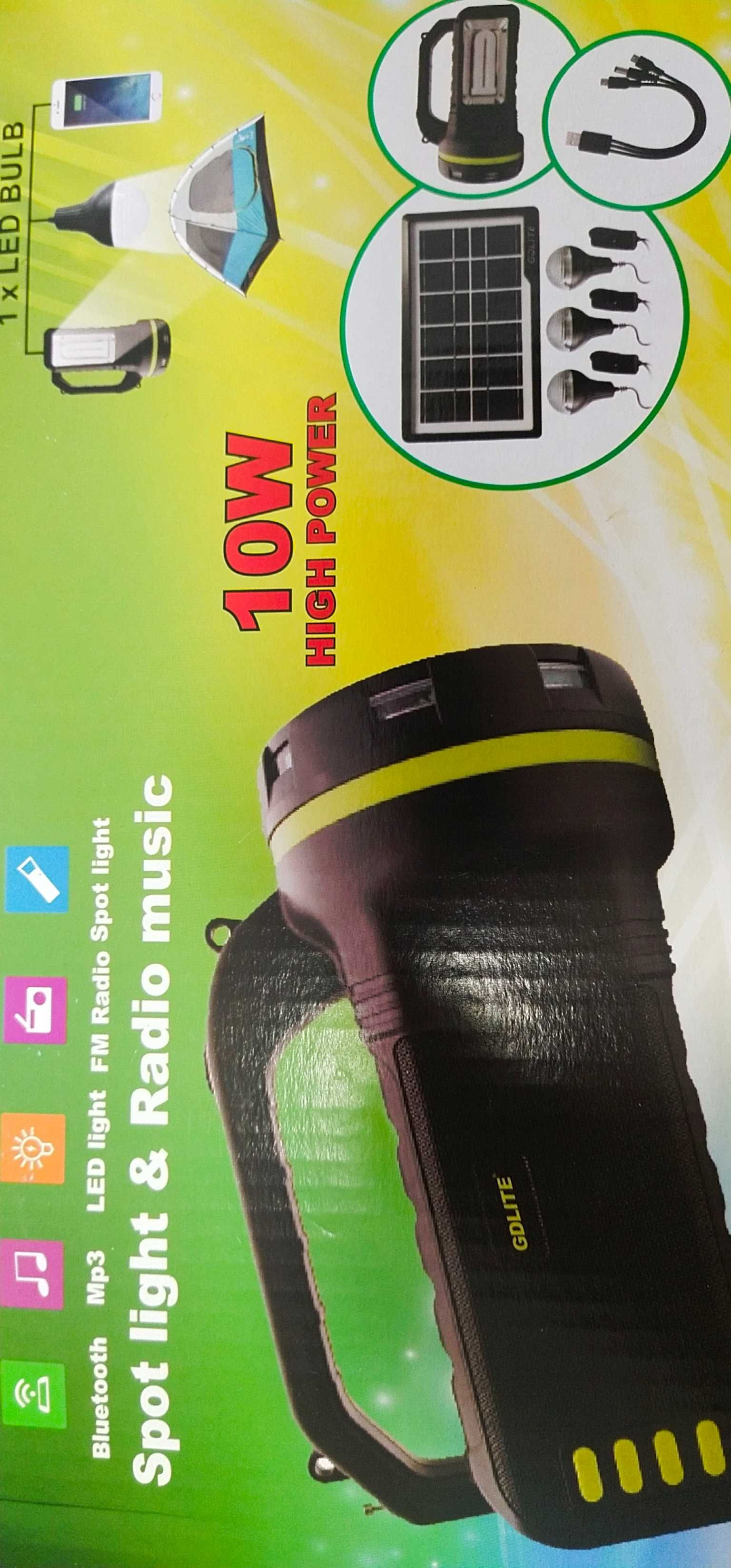Фонарь Солнечная Панель Зарядка,Power Банк,Led Лампы,Прожектор Jbl кол