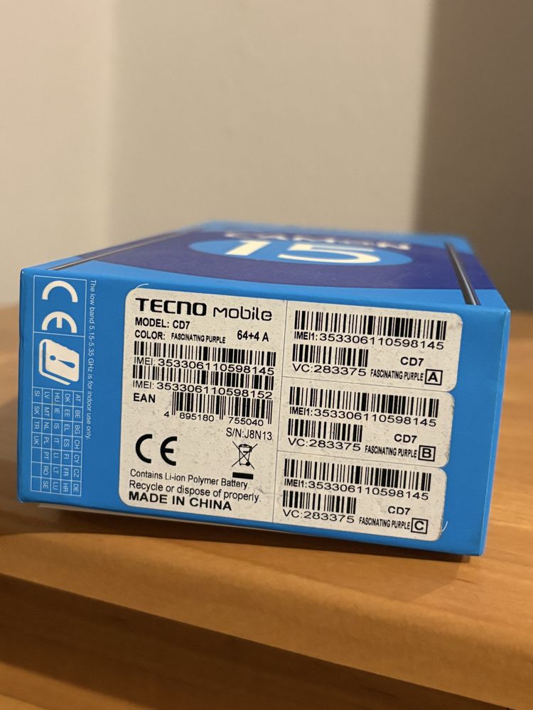 Продам телефон tecno camon 15