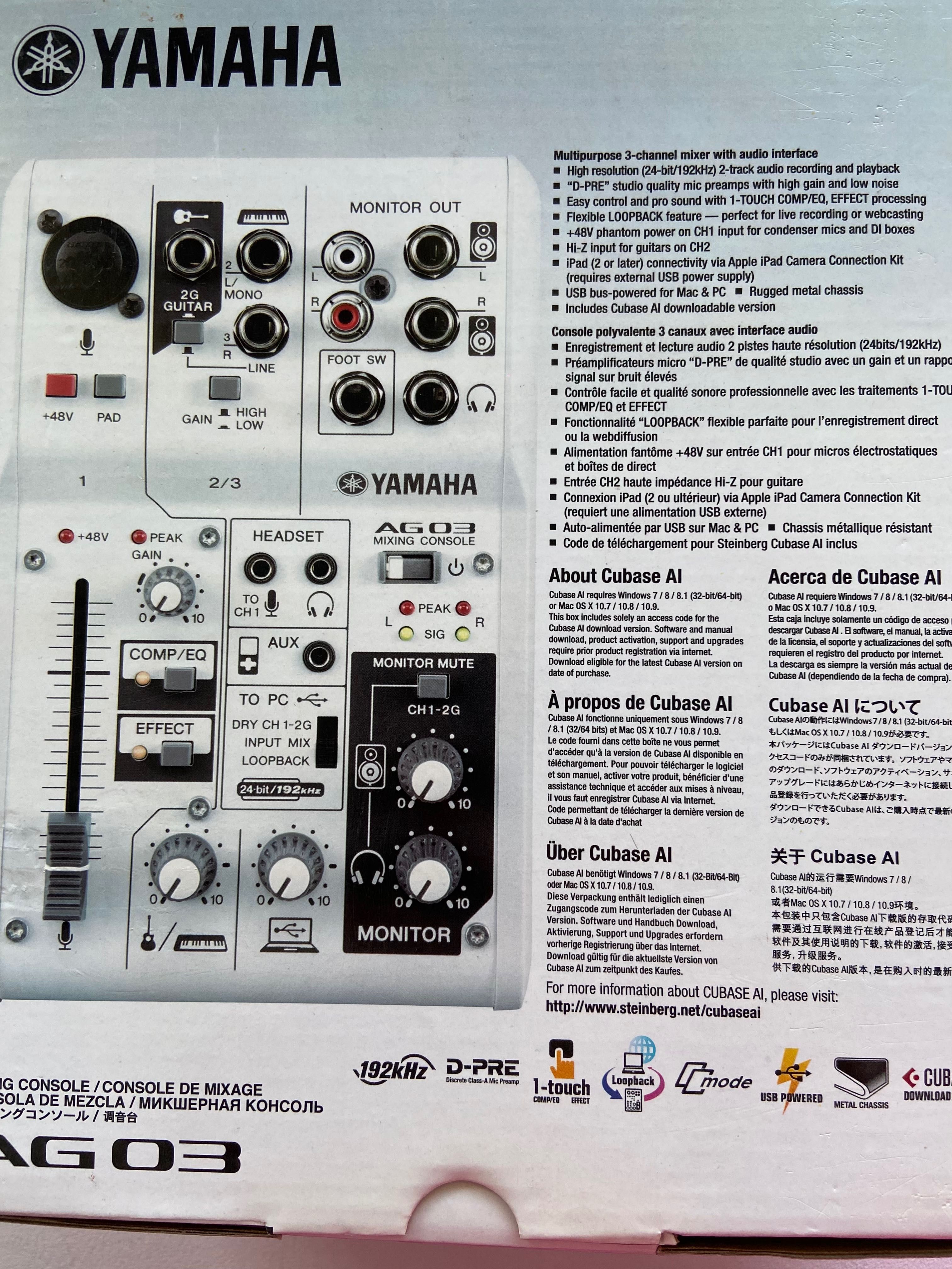 Микшерный пульт Yamaha AG03 в идеальном состоянии. Оригинал