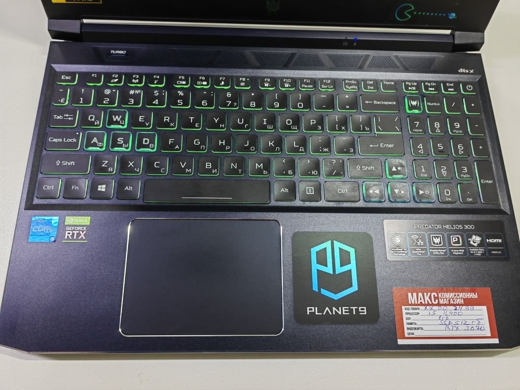 Acer Predator Helios 300 i5 11400/RTX 3070/8gb RAM/SSD 512gb