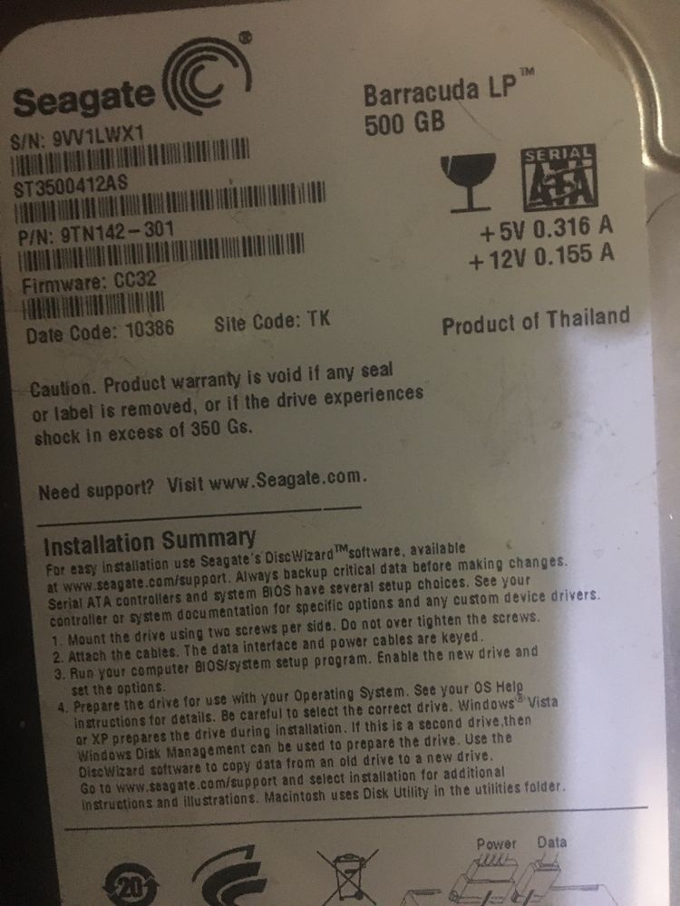 Продам жесткий диск 3.5 дюйма 500Gb