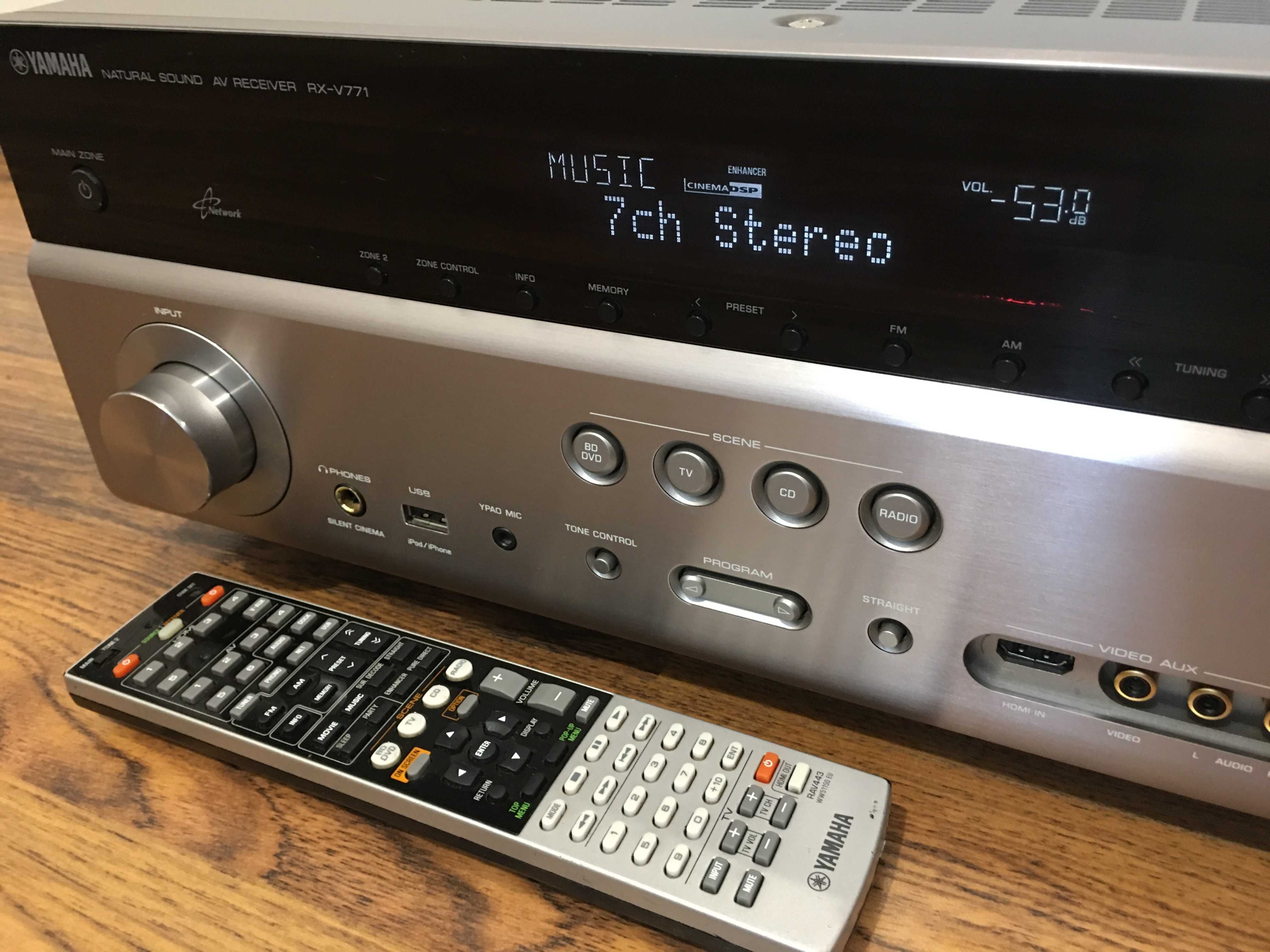 AV Ресивер 7.1 Yamaha RX-V771 номинал 160w на канал HDMI,USB,AUX,Phono