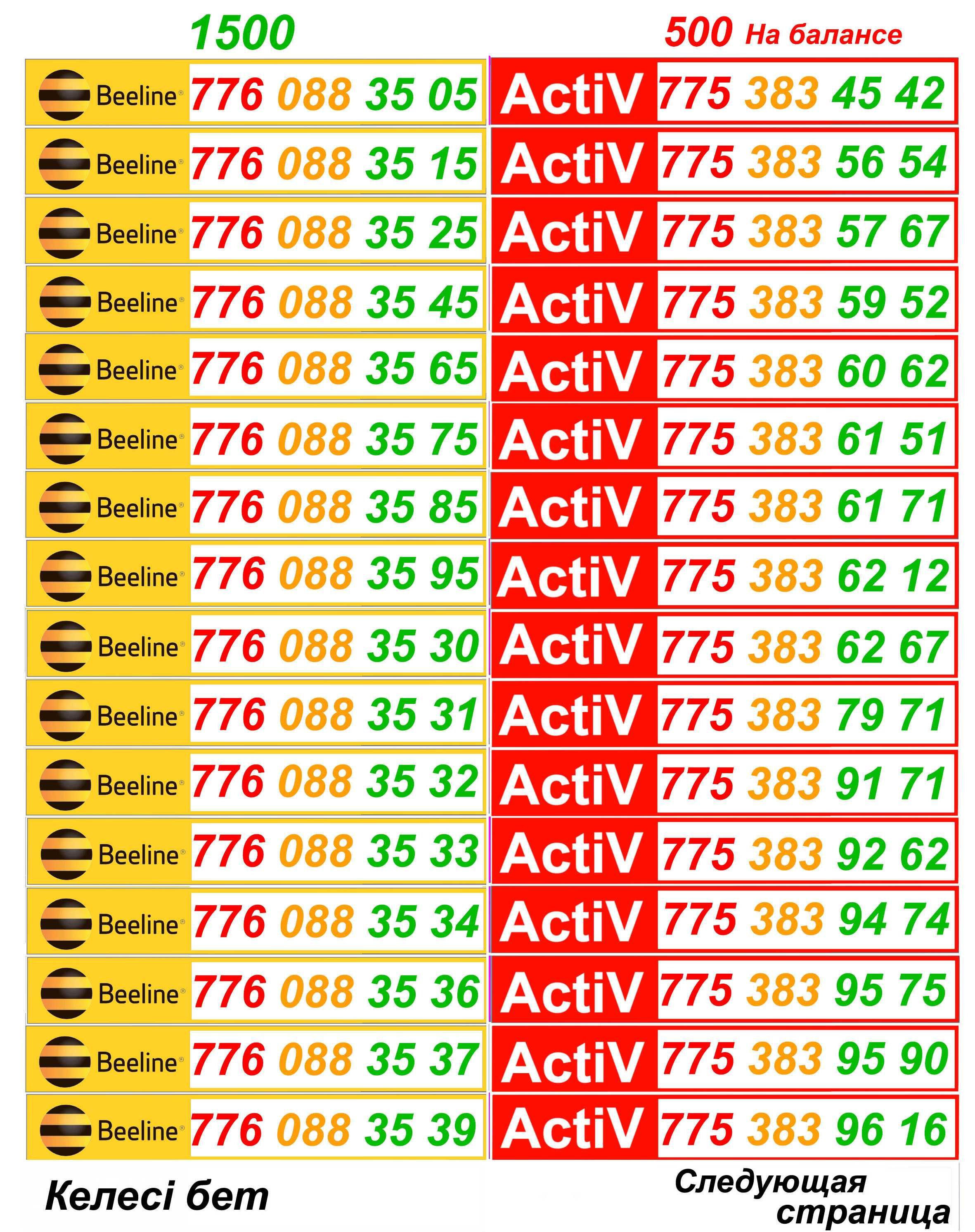 GSM номера. Сим карты Актив, Билайн, Теле2