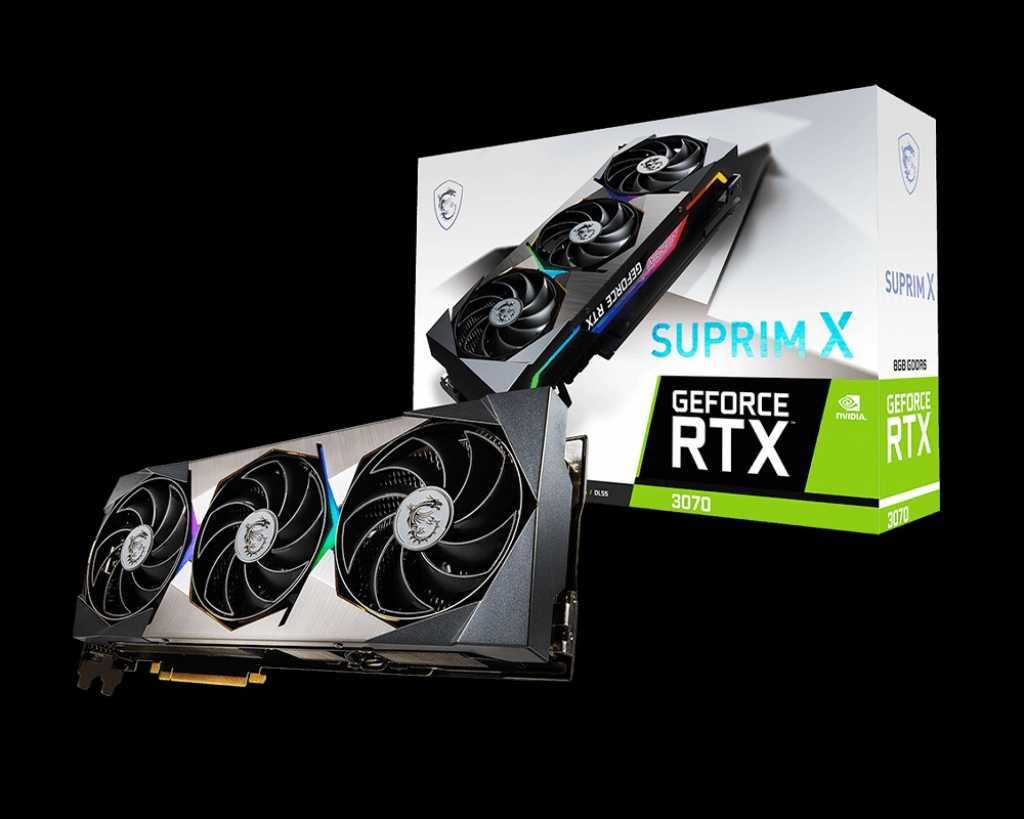Видеокарта  MSI RTX 3070 SUPRIM X + Кронштейн для видеокарты-ASUS