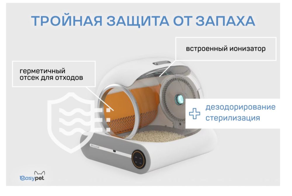 Лоток для кошки, автоматика Wi-Fi,бэу 2 месяца