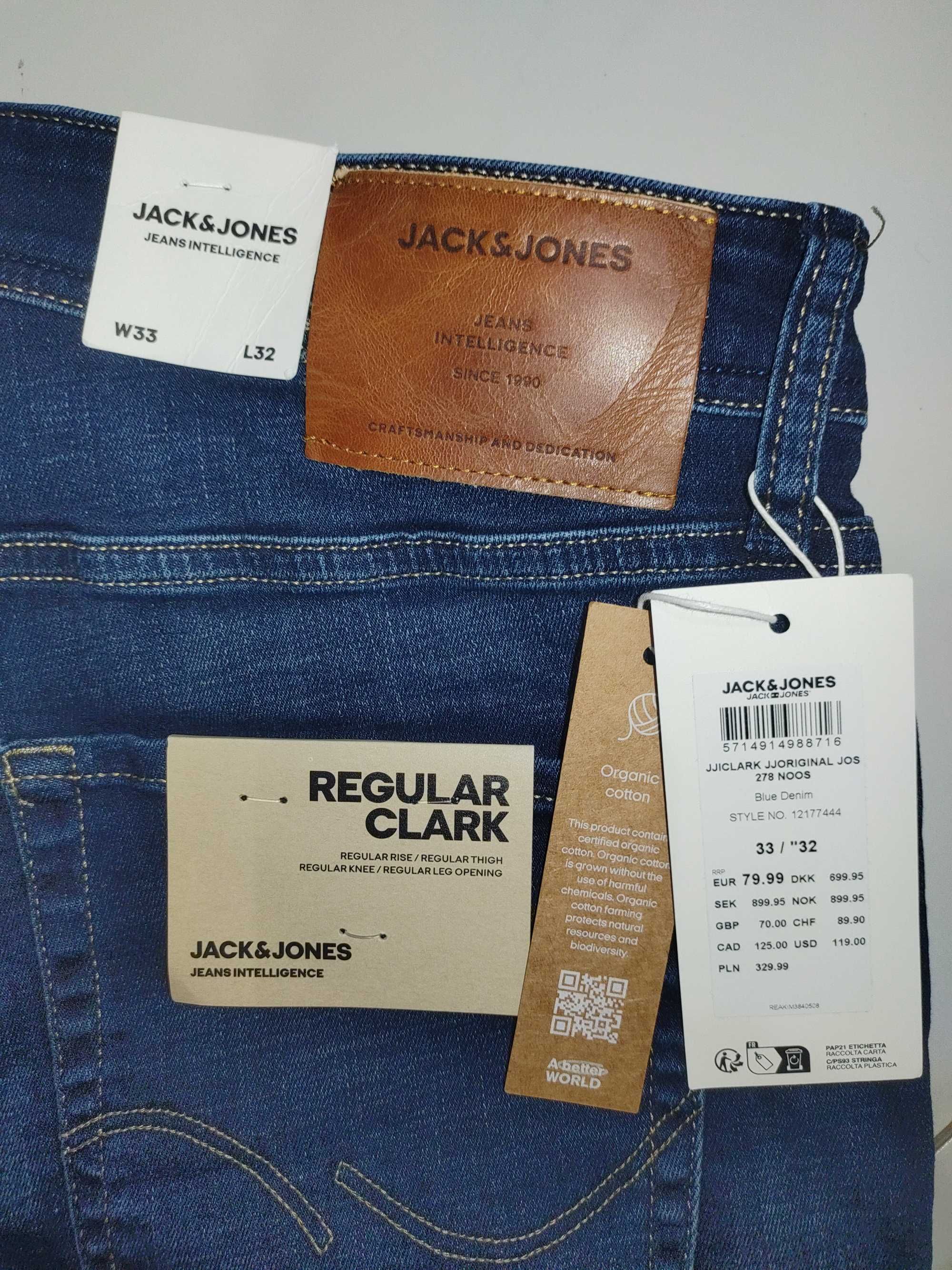 Джинсы мужские Jack & Jones Regular Fit. Премиум. W33/L32. Хлопок.