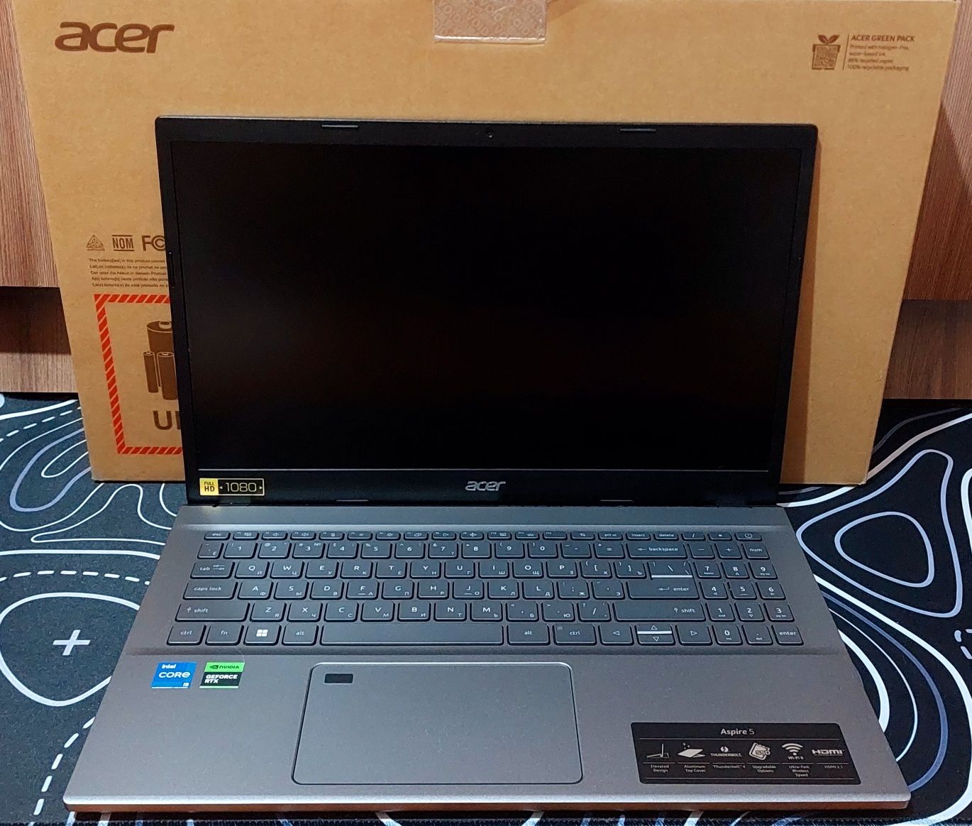 Aser Aspire 5 cor I 5 OLED RTX, ssd512,ozu16, 10 ядро ИГРАВОЙ!