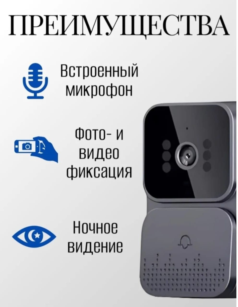 Домофон беспроводной с дисплеем И ночным видением