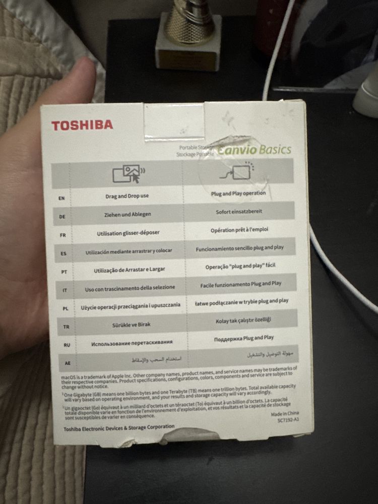 Внешний жесткий диск Toshiba Canvio Basics 1 ТБ