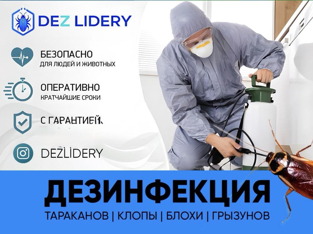 Дезинфекция уничтожение насекомых таракан клоп қандала мышей жук