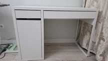 Письменный стол МИККЕ IKEA, белый, 105х50 см