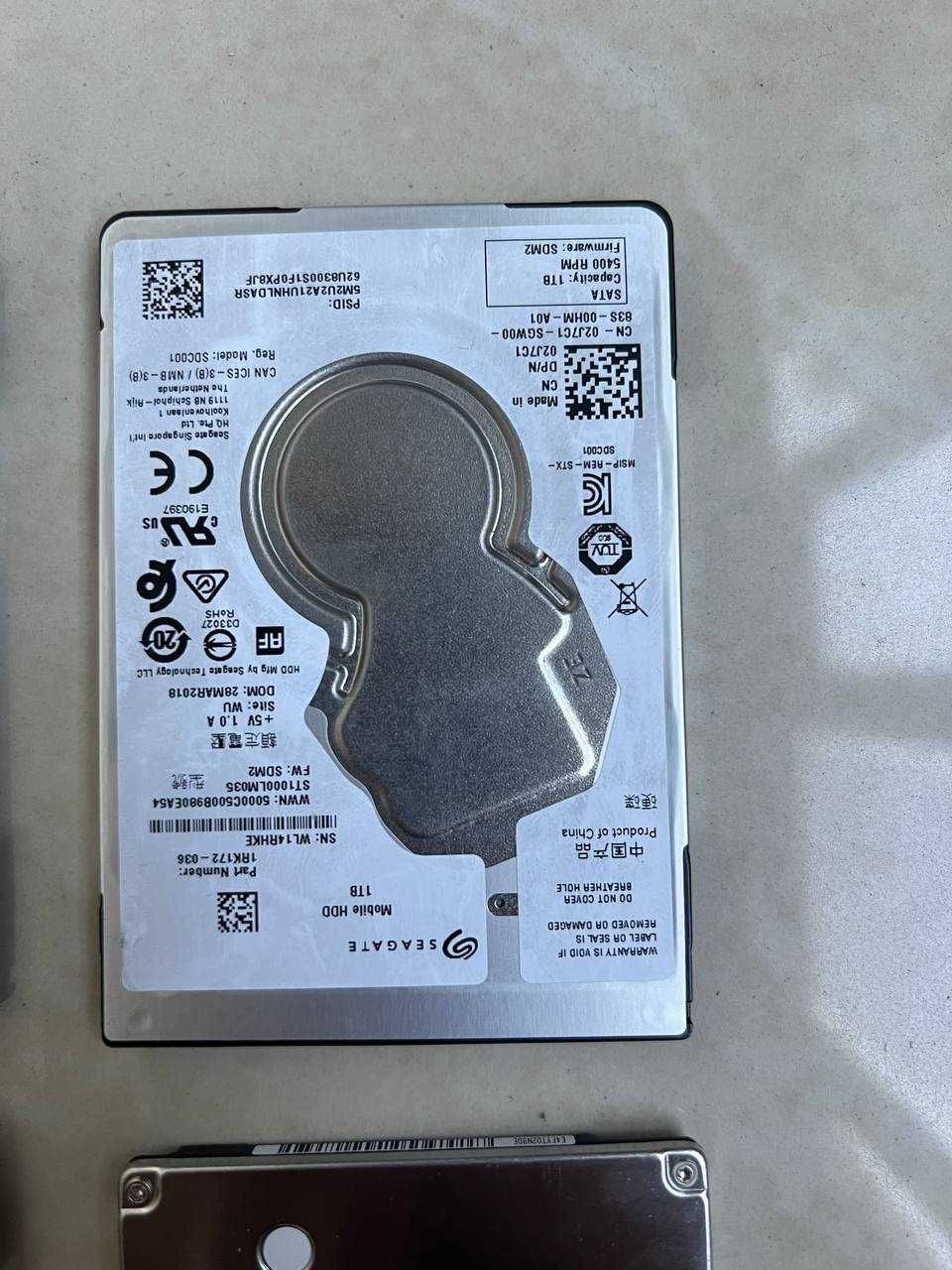 Жесткий диск 1000GB 2,5" здоровье 100%, минимальный пробег
