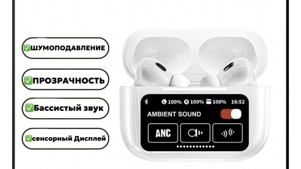 Наушники беспроводные с экраном, шумоподавление, ТД Мирас, 12 бутик