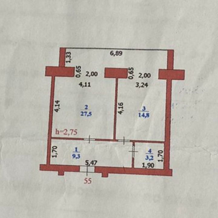Продажа 1 конм.кв. мкр Строитель 39/3