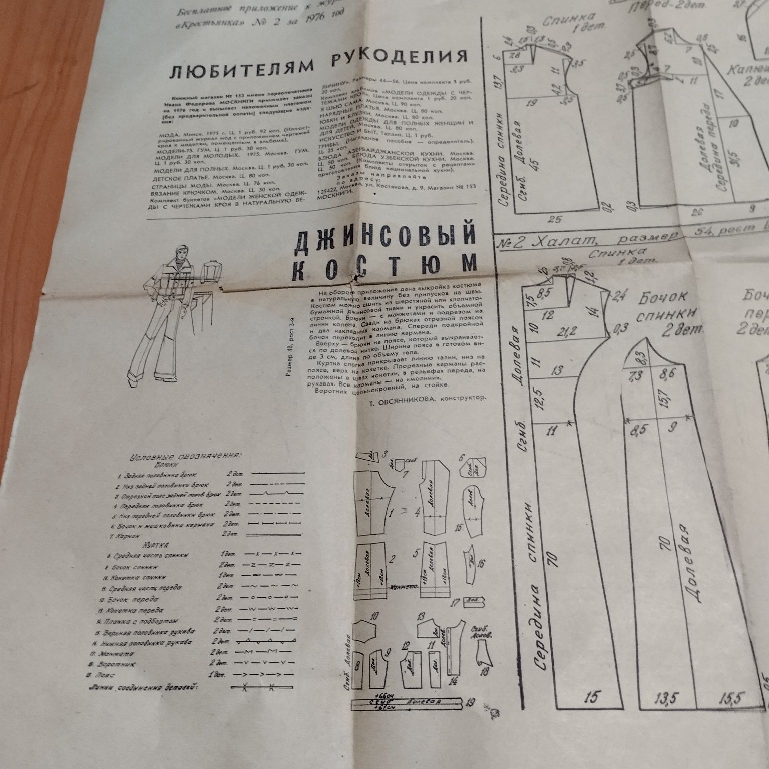Выкройки одежды, вкладыш