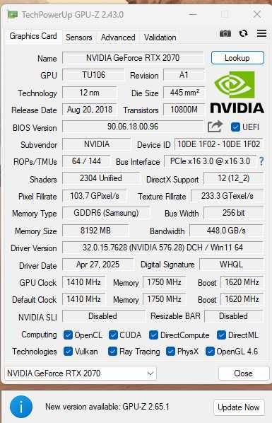 Palit RTX 2070 Dual(мощнее 3060)