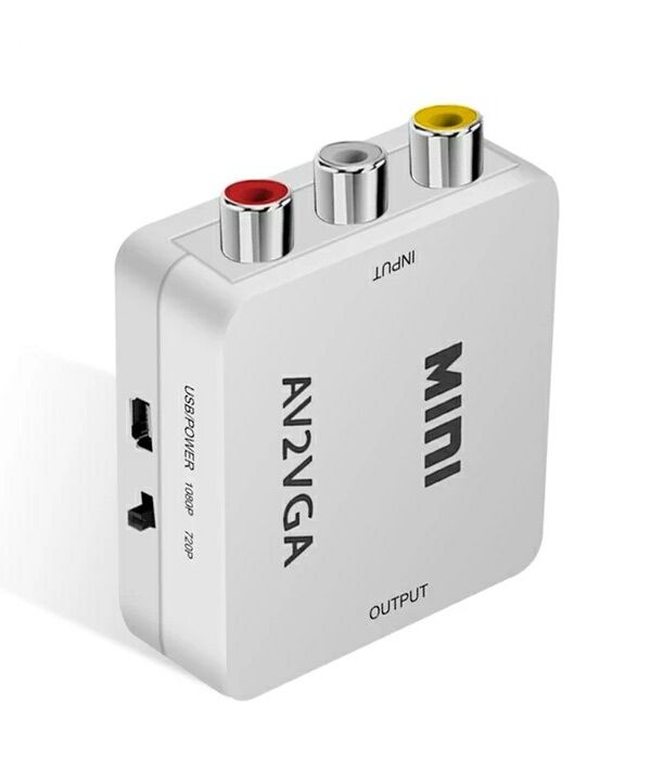 Переходник AV2VGA, адаптер AV на VGA, тюльпан, колокольчики