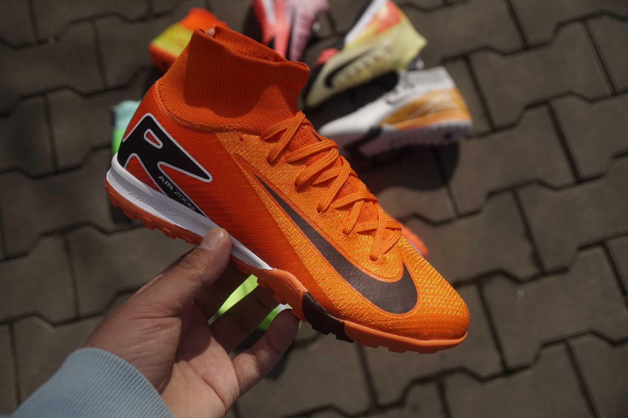 Детские футбольные бутсы сороконожки Nike Mercurial Air zoom