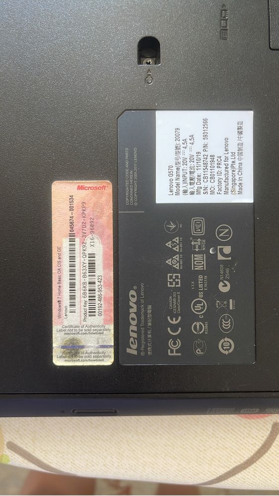 Продам ноутбук lenova g570