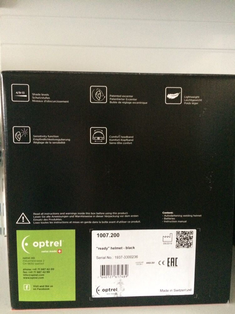 Сварочная маска хамелеон OPTREL Ready500 Швейцария