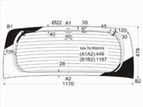 Стекло заднее с обогревом Kia Picanto