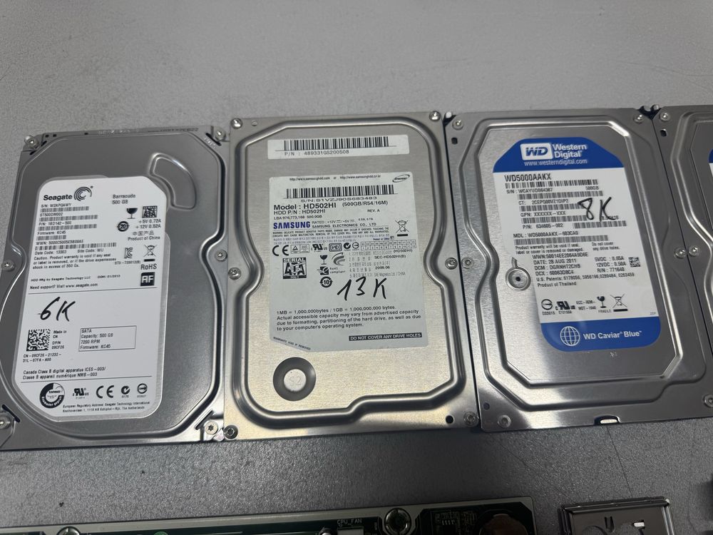 4 комплекта плат и жесткие диски i5-2400S 500gb 1tb