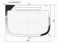 Стекло заднее Цвет зеленый Обогрев Антенна    Hyundai Sonata