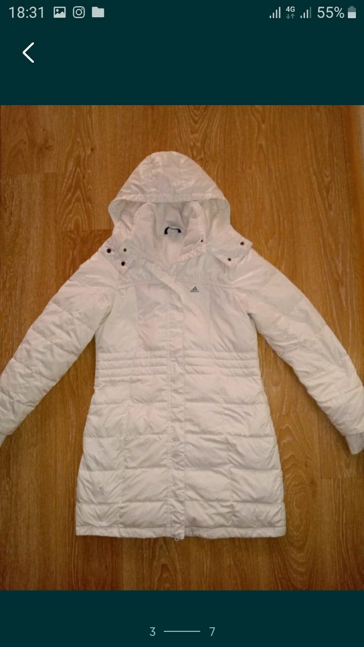 Женский фирменный пуховик Adidas