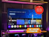 Новый телевизор Smart TV 109см пульт воздушная мышь 2025г код.1145