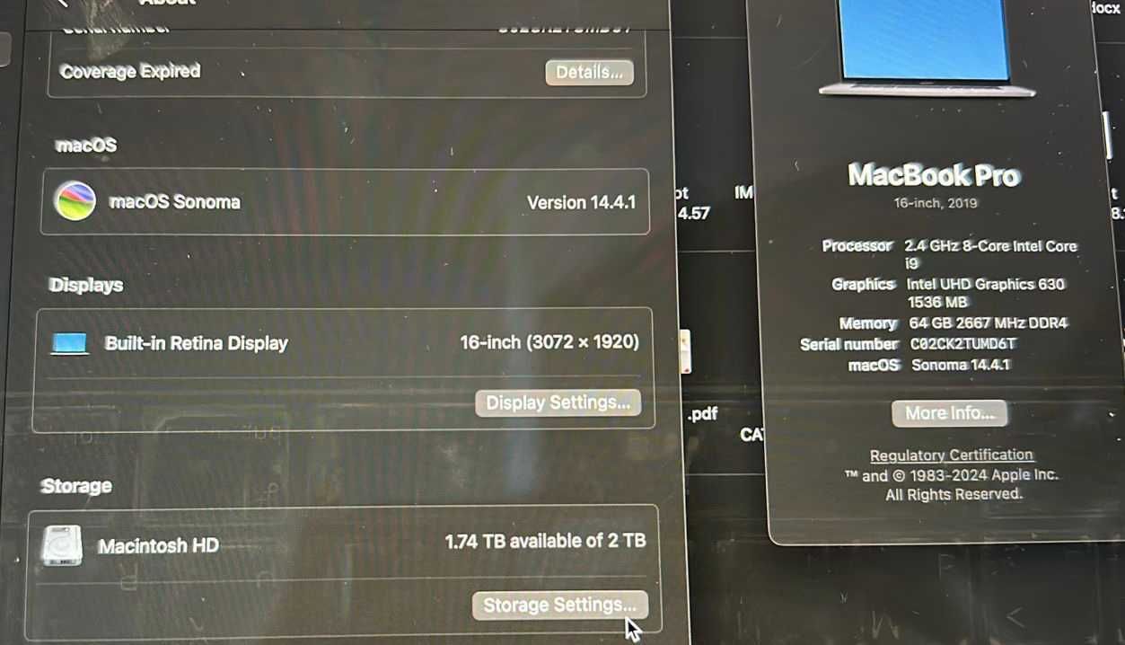 MacBook Pro 2019 16” Space Gray