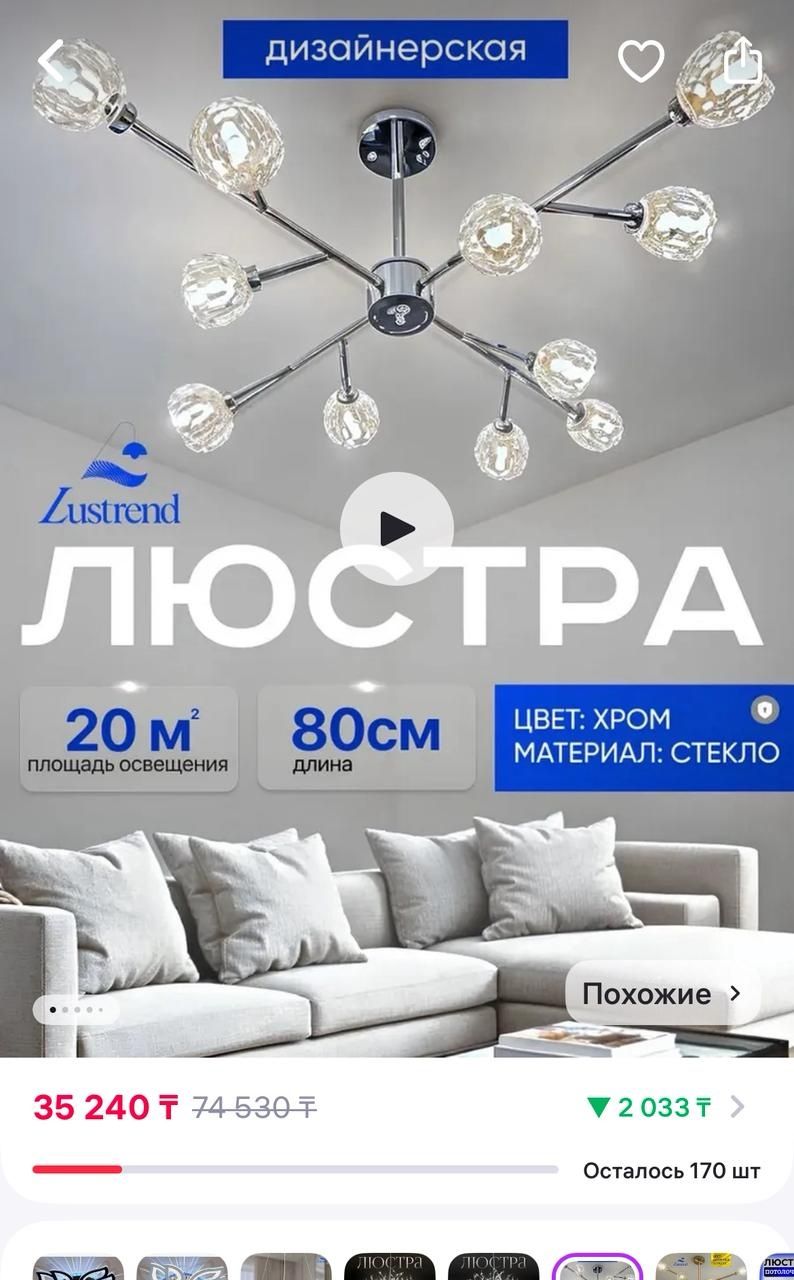 Продам люстру светодиодную