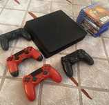 Playstation 4 slim +7 игр + 4 джойстика + 1 тб