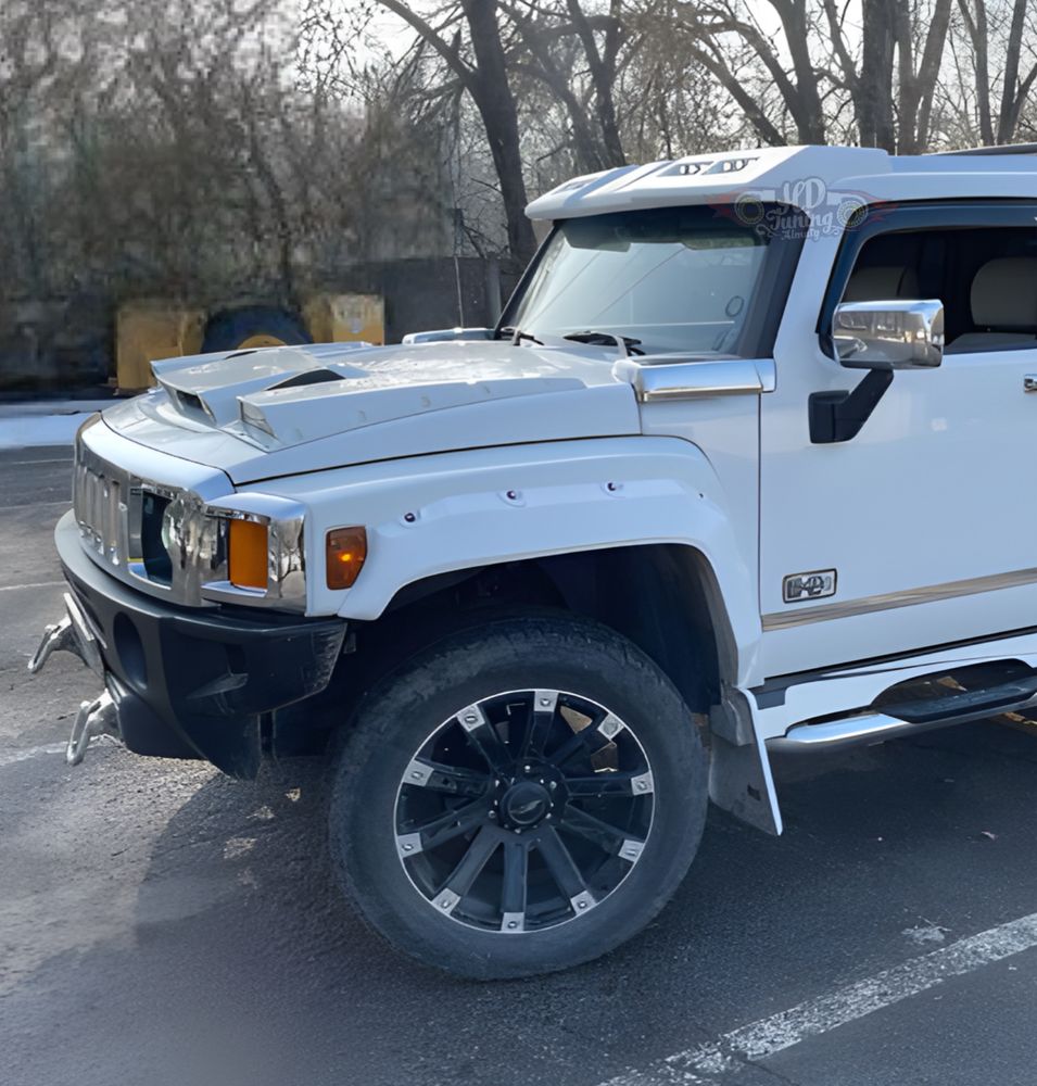 Козырек на крышу с DRL Hummer H3