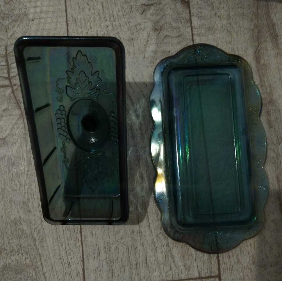 Винтажная масленка из Карнавального стекла от Indiana Glass