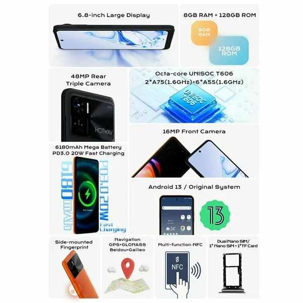 HOTWAV note12/8GB-128GB 1 TB/