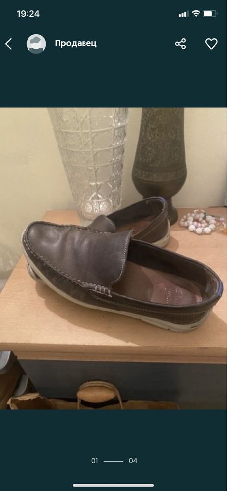 Мокасины . Clarks, кожаные