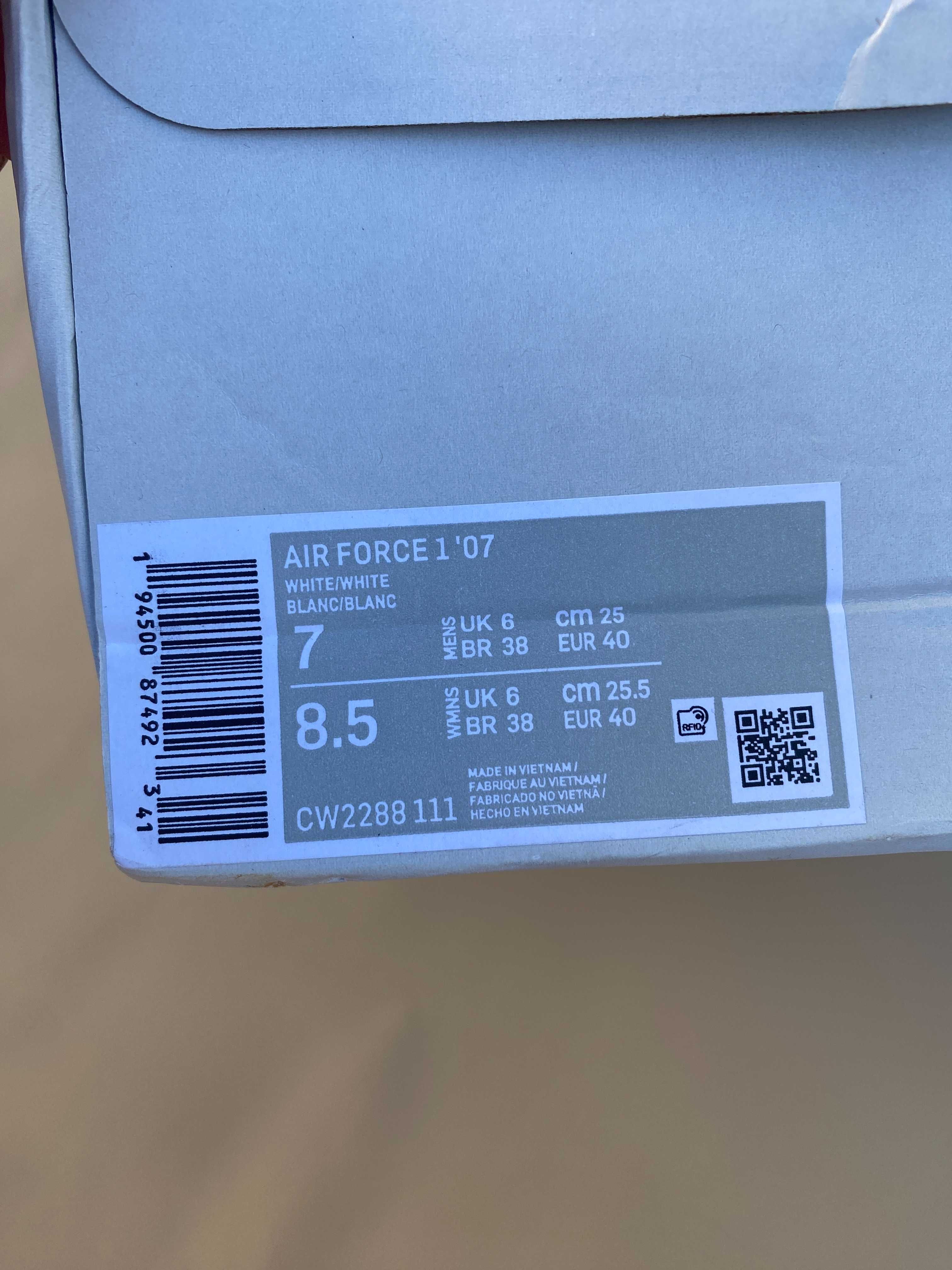 Кроссовки Nike Air Force 1 белые |  Новые |