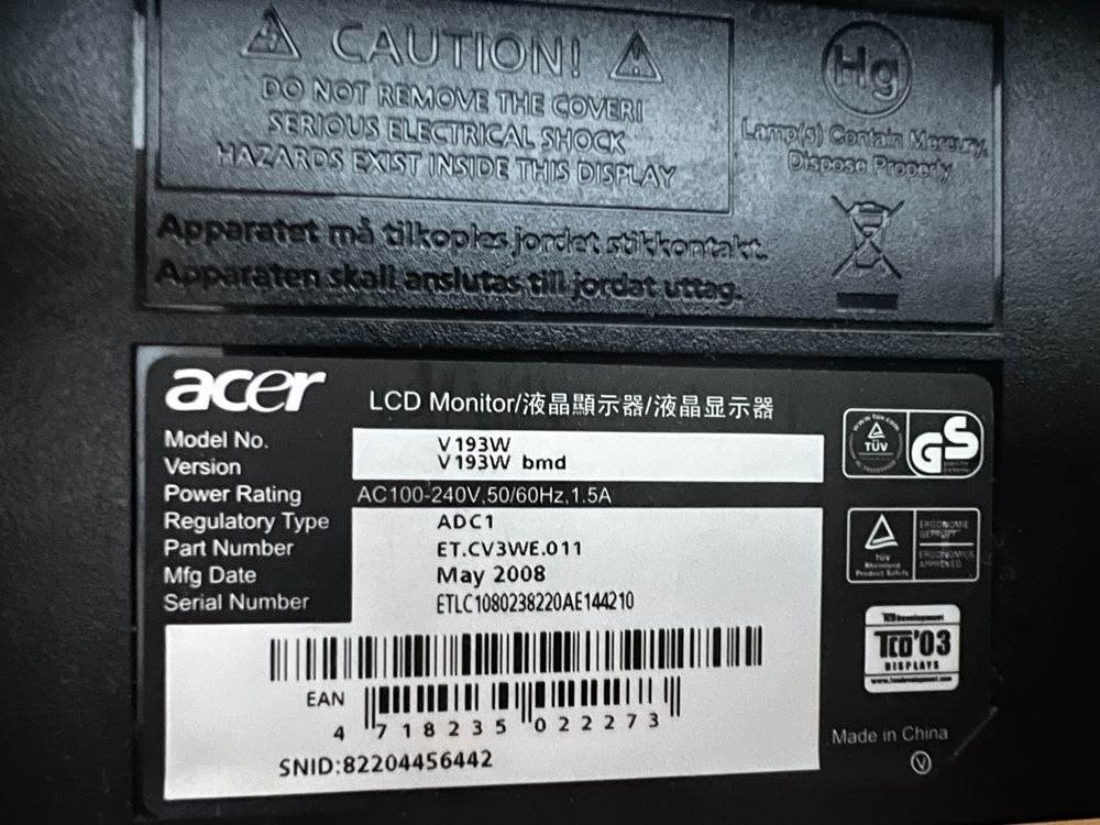 Монитор ACER V193w
