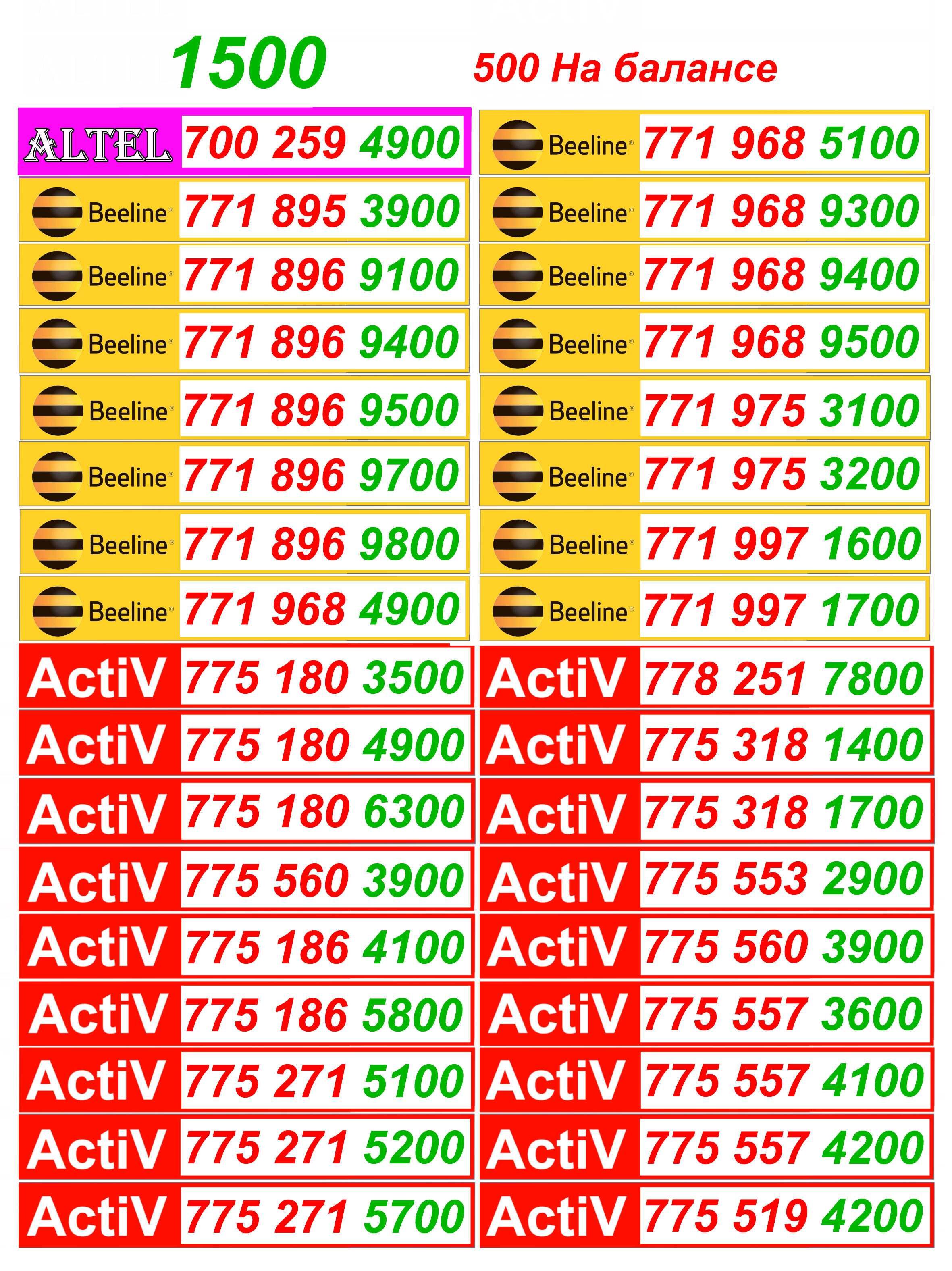 GSM Номера. Сим карты Билайн, Актив, Теле2