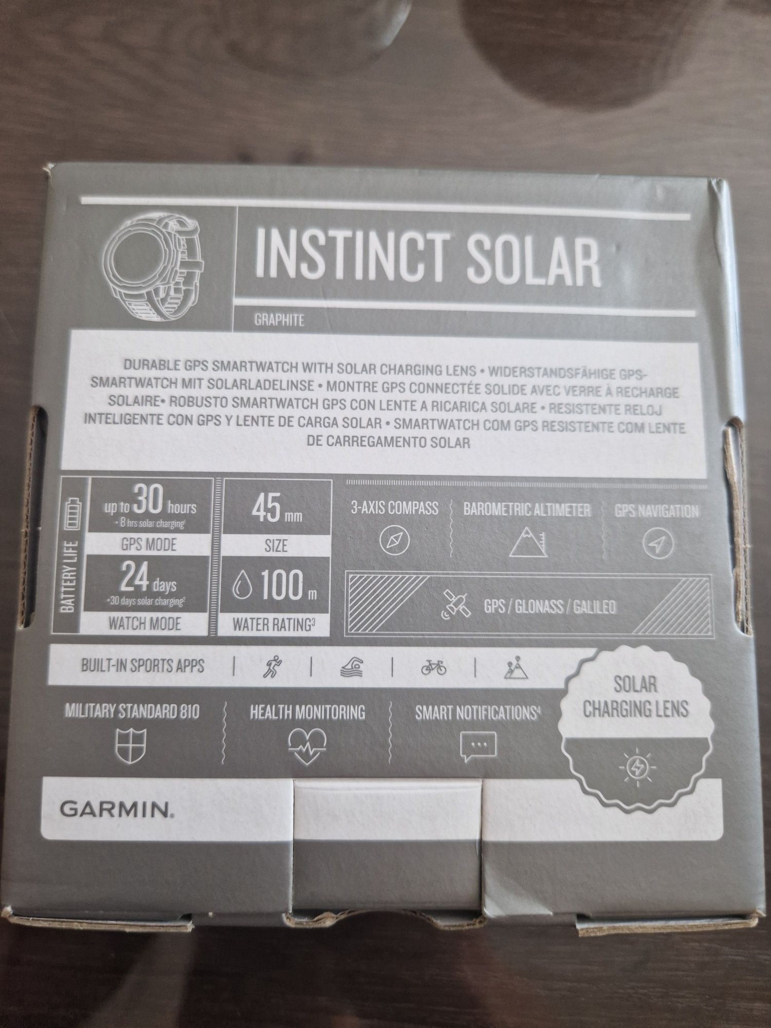 Garmin Instinct Solar Graphite GPS smartwatch