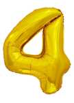 Воздушный шар Foil Balloon цифра 4 фольгированный 1 шт